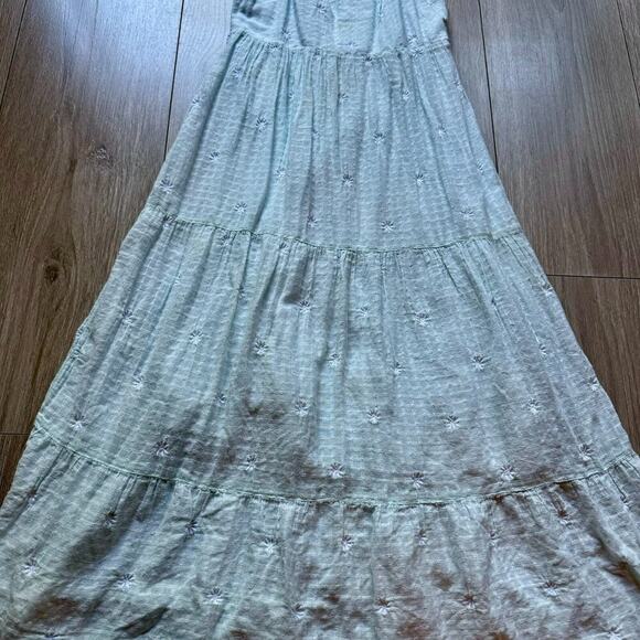 Cat & Jack Girls' Floral Knit Maxi Dress Mint green SZ 7/8 summer spring - Picture 2 of 8
